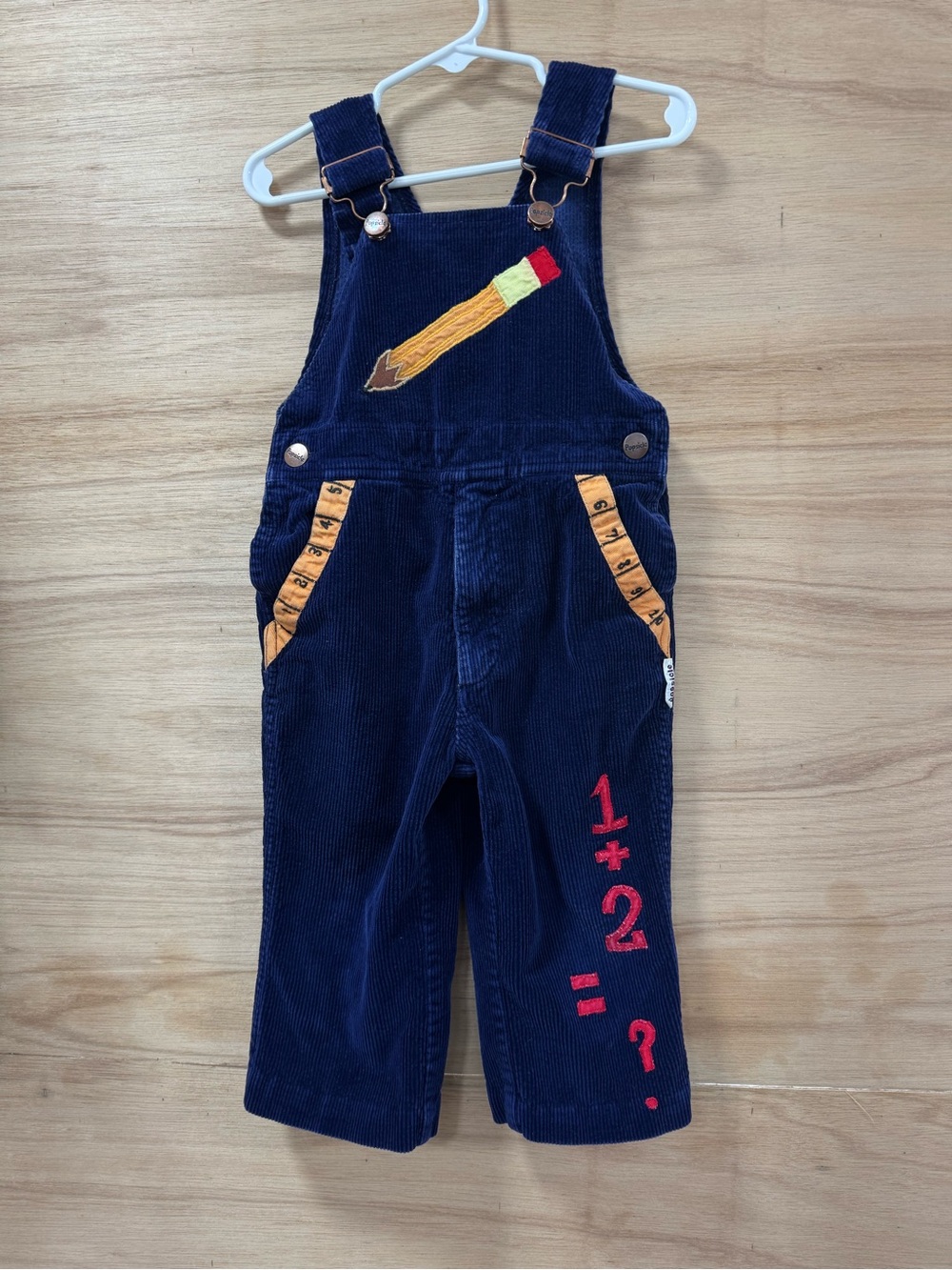 Vintage Popsicle | 3T Rare, Kids Navy Corduroy Overalls with Pencil & Math